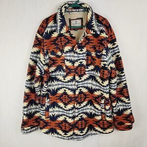 Yellowstone Dutton Ranch southwestern print fleece lined chore coat XL Western